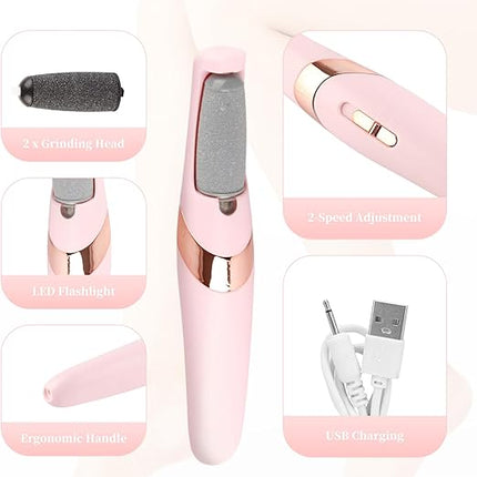 Electric Foot File, Electric Callus Remover, Rechargeable Exfoliating Foot