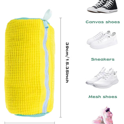 Shoe Washing Bag, Chenille Microfiber, Yellow 1pcs