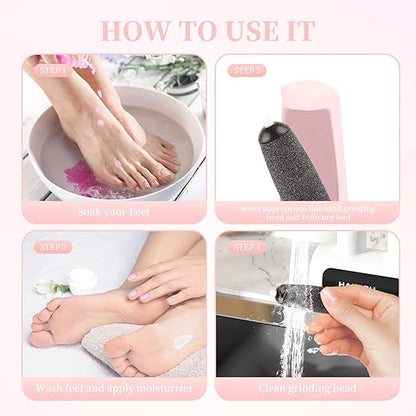 Electric Foot File, Electric Callus Remover, Rechargeable Exfoliating Foot