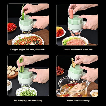 4 in 1 Portable Electric Vegetable Cutter Set Wireless