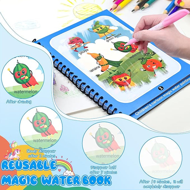 Water Magic Colouring Book 5Pcs Water Painting Books Reusable Water Colouring Books for Childre